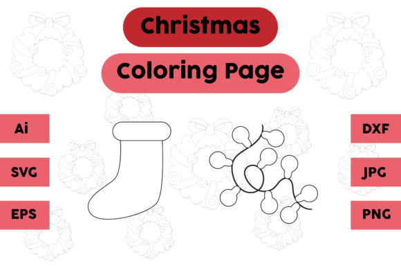 A Cozy Christmas Graphics Asset for Coloring Pages & Handmade Sellers
