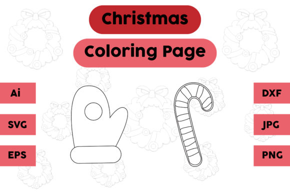 A Glove Candy Christmas Coloring Page: Reviewing the Graphic Design Asset