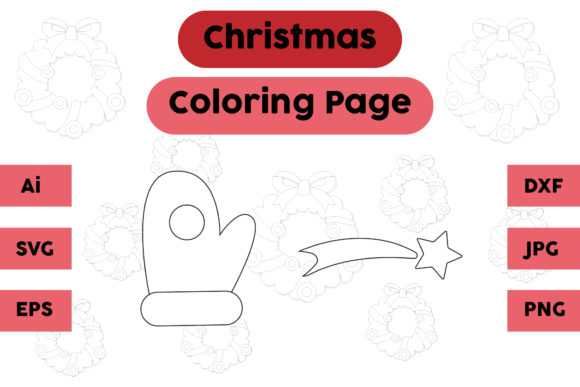 A Holiday Graphic: The Glove Star Set for Coloring Pages