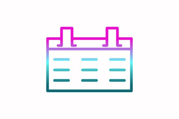 A Rainbow Calendar Icon for Graphics that Brings Playful Order
