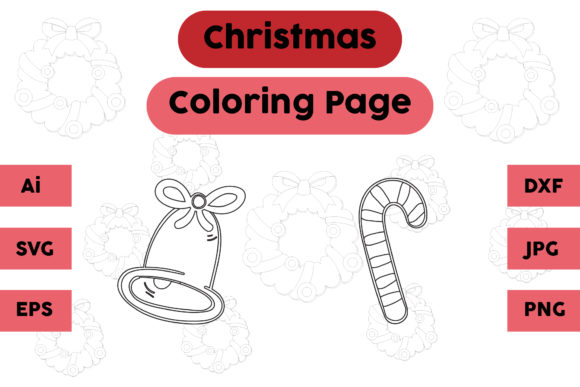 Christmas Bell Candy Coloring Graphics for Seasonal Campaigns