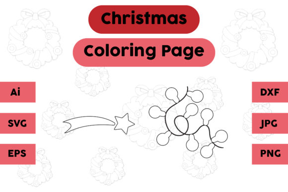 Christmas Coloring Page Star Lamp Set 03: Graphics for Cozy Crafting