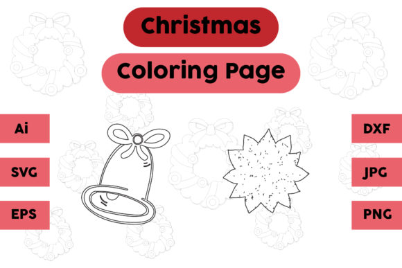 Graphic Design Review: Christmas Coloring Page Bell Decor Set 1