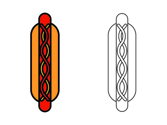 HotDog Kids Coloring Vector: A Playful Graphic Design Asset