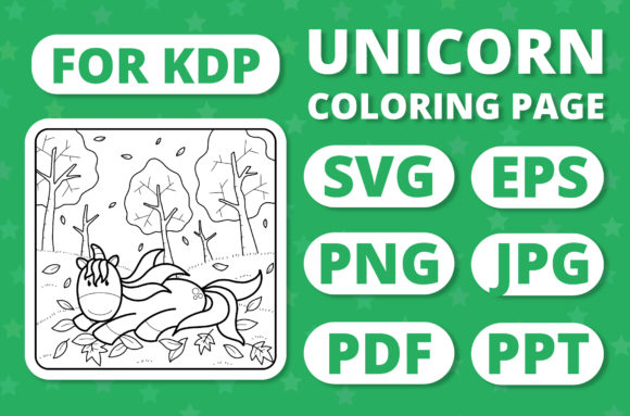 KDP Unicorns Seasons: A Versatile Graphic Design Asset for Coloring Pages