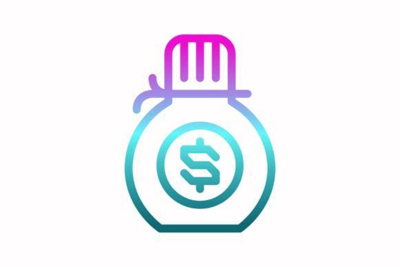 Money Rainbow Coloring Icon: Graphics for Editorial and Web Design