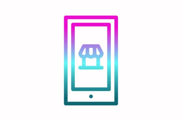 Phone Rainbow Coloring Icon as a Graphics Asset for Icons