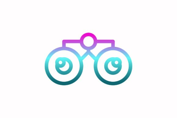 The Binoculars Rainbow Coloring Icon: A Graphic Asset for Commercial Use