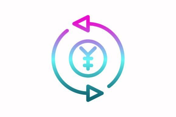 Yen Rainbow Icons for Modern Graphics and Digital Selling